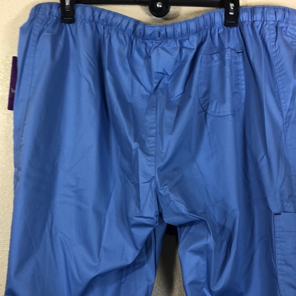 White Swan Nurse Scrub Pants Blue NWT 3X Elastic Waist Pull Up with Pockets - Picture 7 of 10